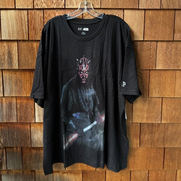 NWT GAP Star Wars Darth Maul Black Short Sleeve Cotton T-Shirt in Unisex 3X - Picture 2 of 11